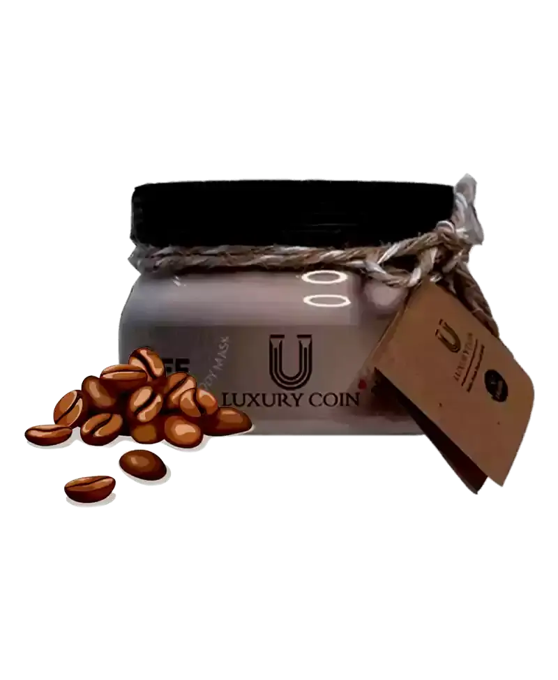 اسکراب صورت و بدن قهوه 300 گرمی لاکچری کوین از پیج ریحان بیوتی